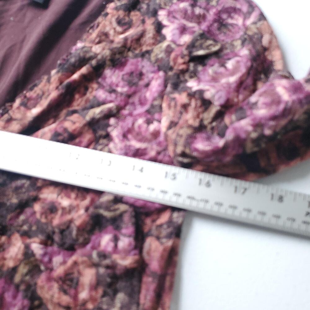 Y2K Whimsigoth Fairy Grunge Blouse Womens Small Petite Floral Mesh V Neck Boho - Picture 6 of 7